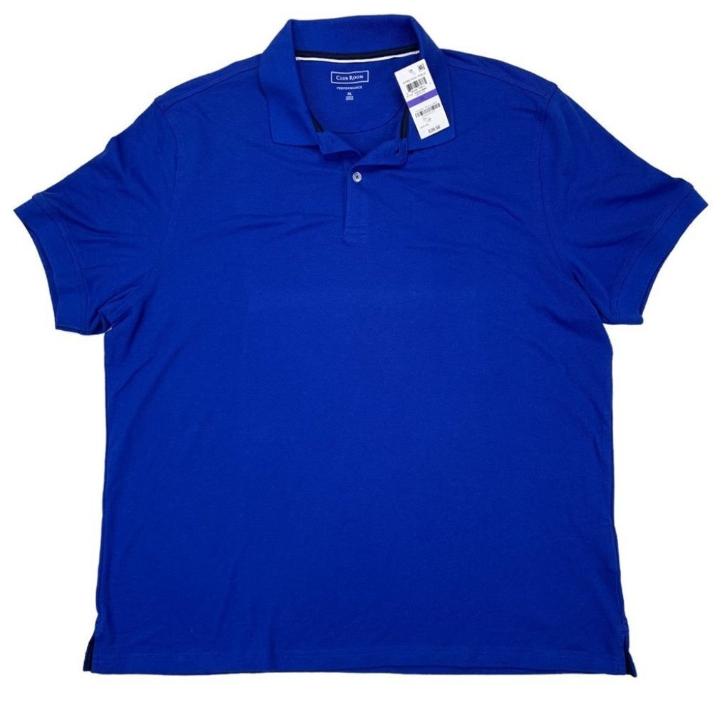 CLUB ROOM Men's Blue Short Sleeve Classic Fit Polo XL